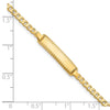 14k Polished Solid Chain/Solid Plate Curb Link Diamond-cut 20x5mm Plate 8 inch ID Bracelet