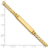 14k Polished Solid Chain/Solid Plate Flat Curb Link Diamond-cut 27x5.5mm Plate 7 inch ID Bracelet