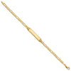 14k Polished Solid Chain/Solid Plate Flat Figaro Link Diamond-cut 29x6.5mm Plate 8 inch ID Bracelet