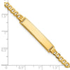 14k Polished Solid Chain/Solid Plate Flat Curb Link Diamond-cut 29x6.5mm Plate 7 inch ID Bracelet