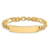14k Hand-polished Solid Chain/Solid Plate Figaro Link 47x9mm Plate 8 inch ID Bracelet