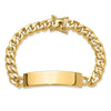 14k Hand-polished Solid Chain/Solid Plate Curb Link 44x12mm Plate 8 inch ID Bracelet