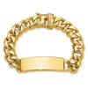 14k Hand-polished Solid Chain/Solid Plate Curb Link 48x15mm Plate 8.5 inch ID Bracelet