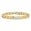 14K 8 inch 6.5mm Hand Polished Fancy Link with Lobster Clasp Bracelet