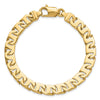 14K 9 inch 8.4mm Hand Polished Fancy Link with Fancy Lobster Clasp Bracelet