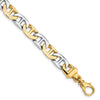 14K Two-tone 8mm Hand-polished Anchor Link Chain Bracelets
