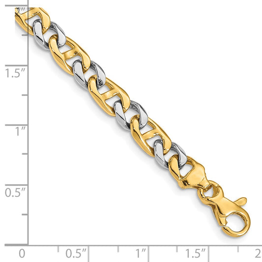14K Two-tone 5.6mm Hand-Polished Fancy Link Chain Necklaces