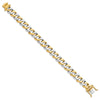 14K Two-tone 8.5 inch 11.2mm Hand Polished Fancy Link with Box Catch Clasp Bracelet
