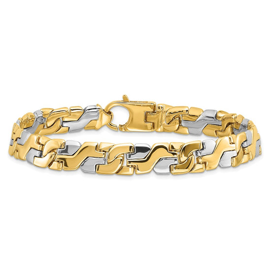 Two-Tone Gold Hand-Polished Fancy Link Chain