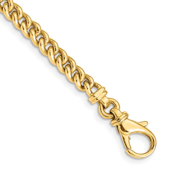 14K 20 inch 4.5mm Hand Polished Fancy Link with Fancy Lobster Clasp Chain