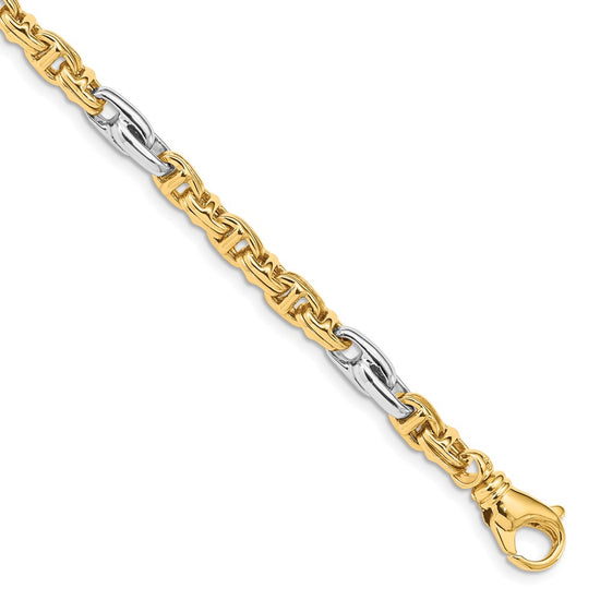 Gold Hand-polished Fancy Link Bracelet