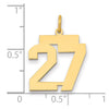 14k Medium Polished Number 27 Charm