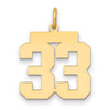 14k Medium Polished Number 33 Charm