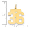 14k Medium Polished Number 36 Charm