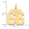 14k Medium Polished Number 66 Charm