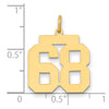 14k Medium Polished Number 68 Charm
