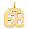 14k Medium Polished Number 68 Charm