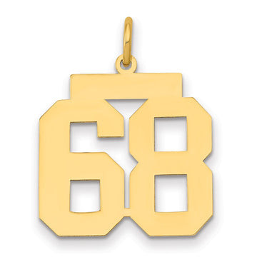 14k Medium Polished Number 68 Charm
