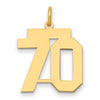 14k Medium Polished Number 70 Charm