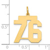 14k Medium Polished Number 76 Charm