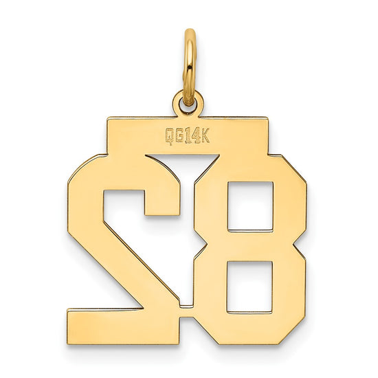 14k Medium Polished Number 82 Charm