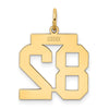 14k Medium Polished Number 82 Charm