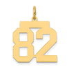14k Medium Polished Number 82 Charm