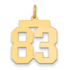 14k Medium Polished Number 83 Charm