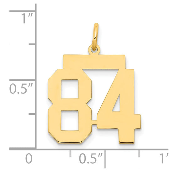 14k Medium Polished Number 84 Charm