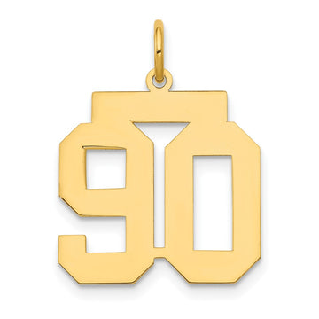 14k Medium Polished Number 90 Charm