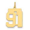 14k Medium Polished Number 91 Charm