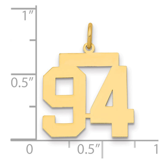 14k Medium Polished Number 94 Charm