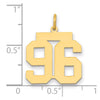 14k Medium Polished Number 96 Charm