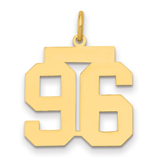 14k Medium Polished Number 96 Charm