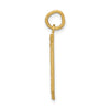 14k Large Brushed Diamond-cut Number 0 Charm