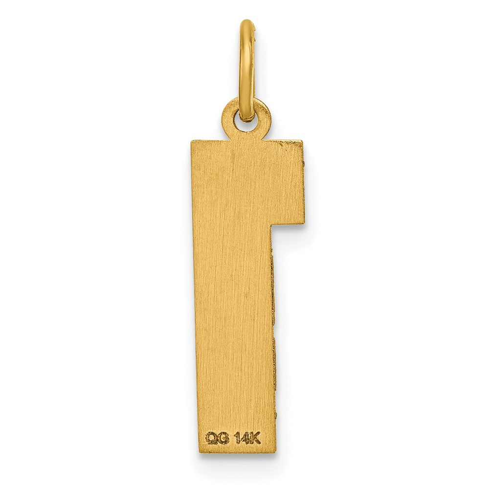 14k Large Brushed Diamond-cut Number 1 Charm