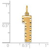 14k Large Brushed Diamond-cut Number 1 Charm