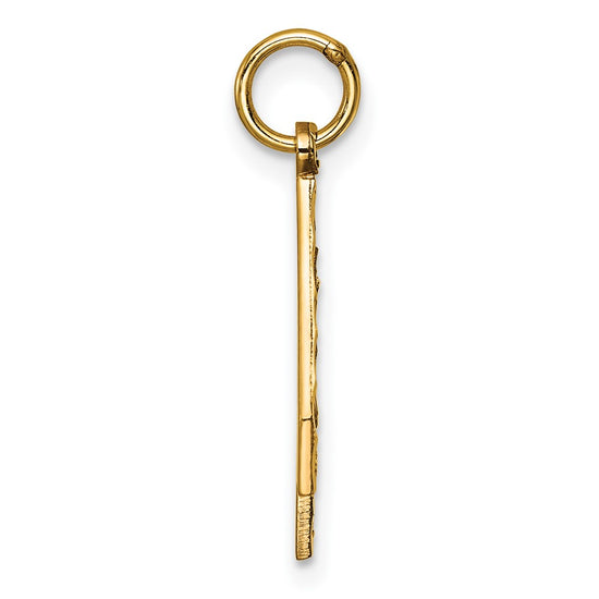 14k Large Brushed Diamond-cut Number 4 Charm