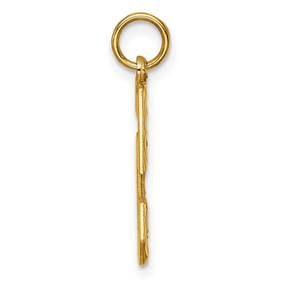14k Large Brushed Diamond-cut Number 5 Charm
