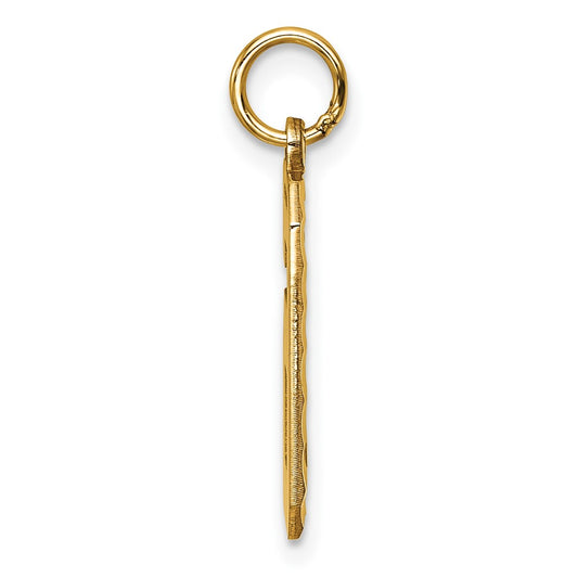 14k Large Brushed Diamond-cut Number 6 Charm