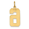 14k Large Brushed Diamond-cut Number 6 Charm