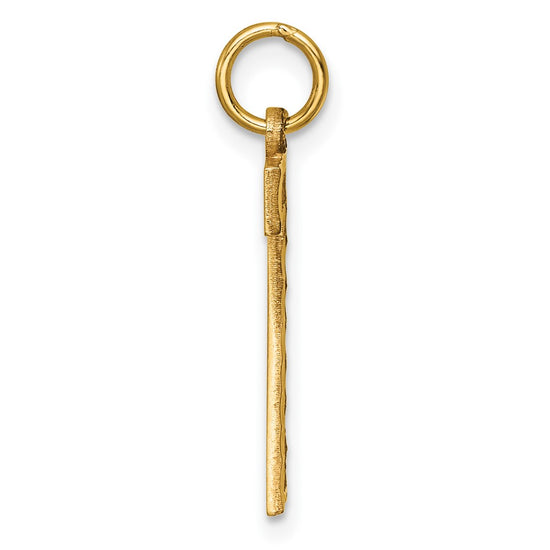 14k Large Brushed Diamond-cut Number 7 Charm