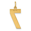 14k Large Brushed Diamond-cut Number 7 Charm