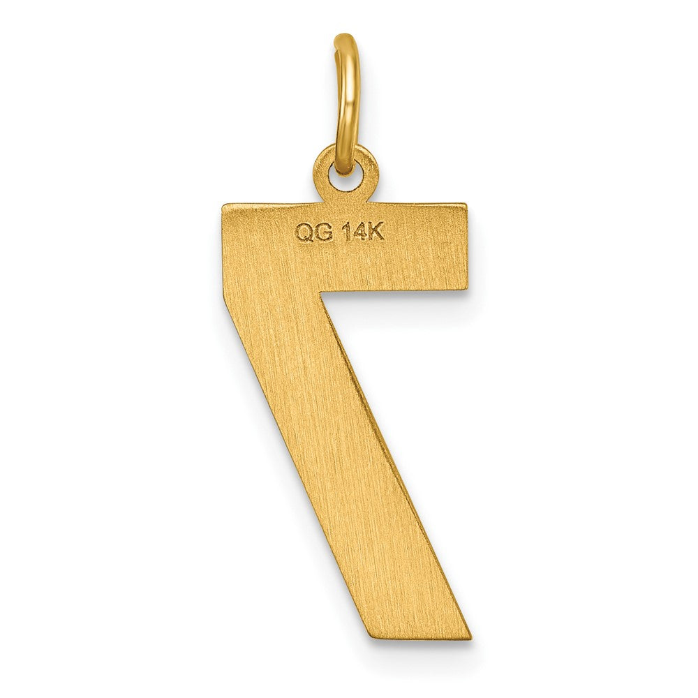 14k Large Brushed Diamond-cut Number 7 Charm
