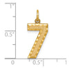 14k Large Brushed Diamond-cut Number 7 Charm