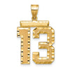 14k Large Brushed Diamond-cut Number 13 Charm