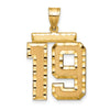 14k Large Brushed Diamond-cut Number 19 Charm