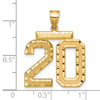 14k Large Brushed Diamond-cut Number 20 Charm