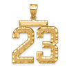 14k Large Brushed Diamond-cut Number 23 Charm