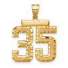 14k Large Brushed Diamond-cut Number 35 Charm